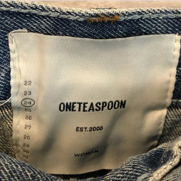 One Teaspoon Vanguard Distressed Bottom Fly Denim Mini Skirt - Picture 3 of 8